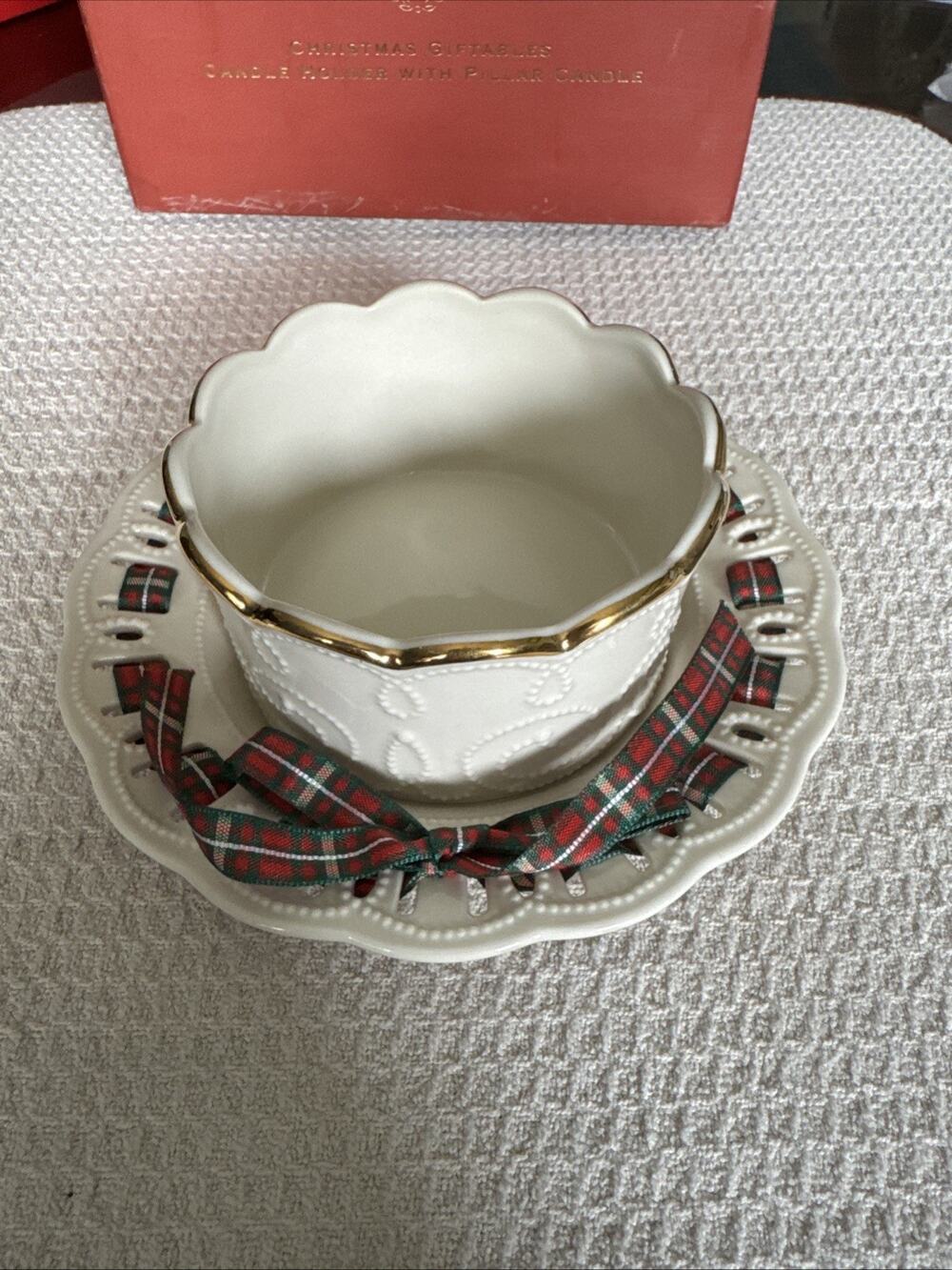 Lenox Christmas Giftables Pillar Candle Holder Only - No Candle